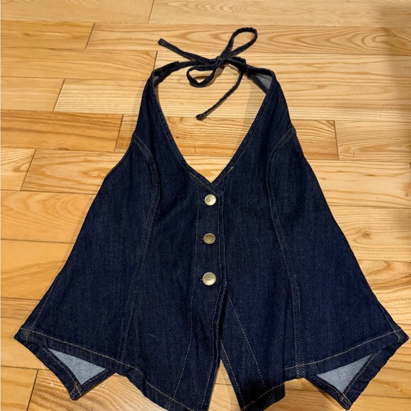 American Eagle Outfitters Tops - American Eagle Outfitters Blue Denim Halter Top
